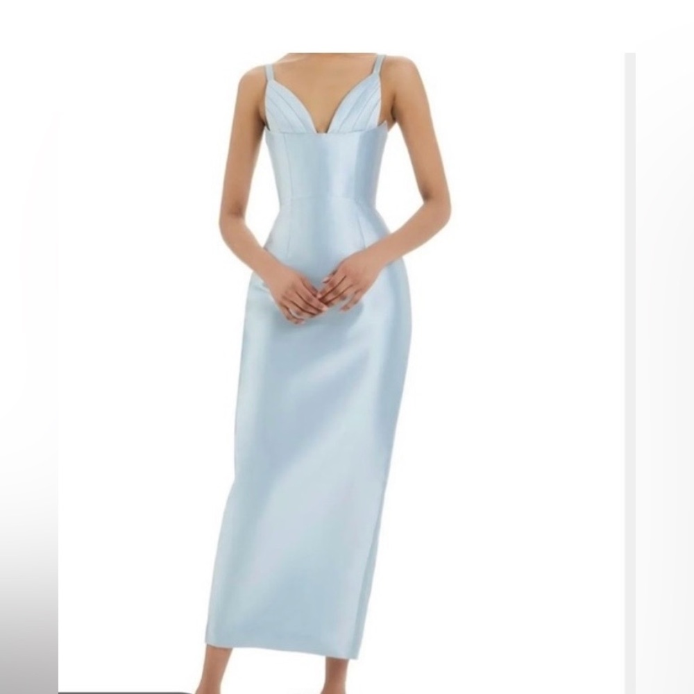 Eliya the label Annalise Dress- Sky Blue Satin Slip Formal Dress